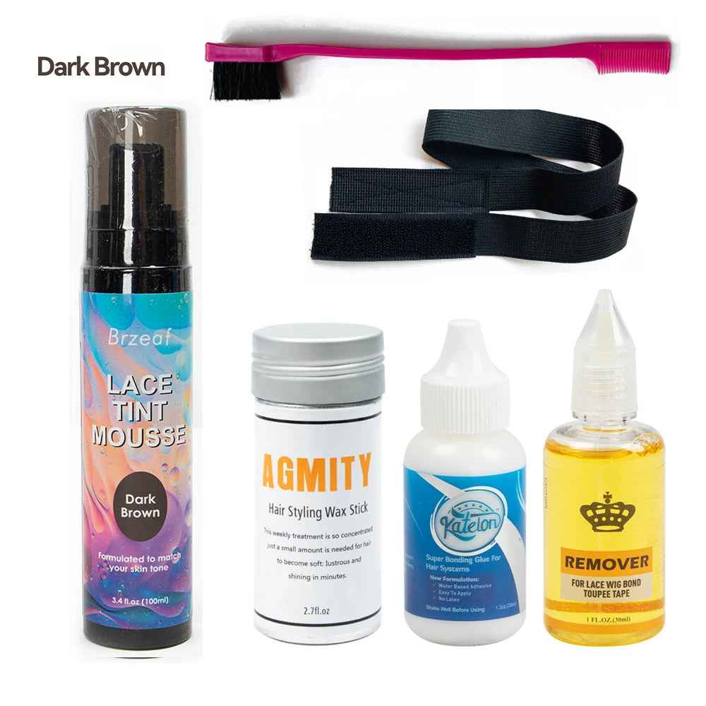 Kit Installation Perruque Professionnel – Colle Lace Wig Forte Tenue, Dissolvant, Stick de Cire, Ruban Walker Tape Ultra Hold, Spray Got2b pour Extensions et Perruques