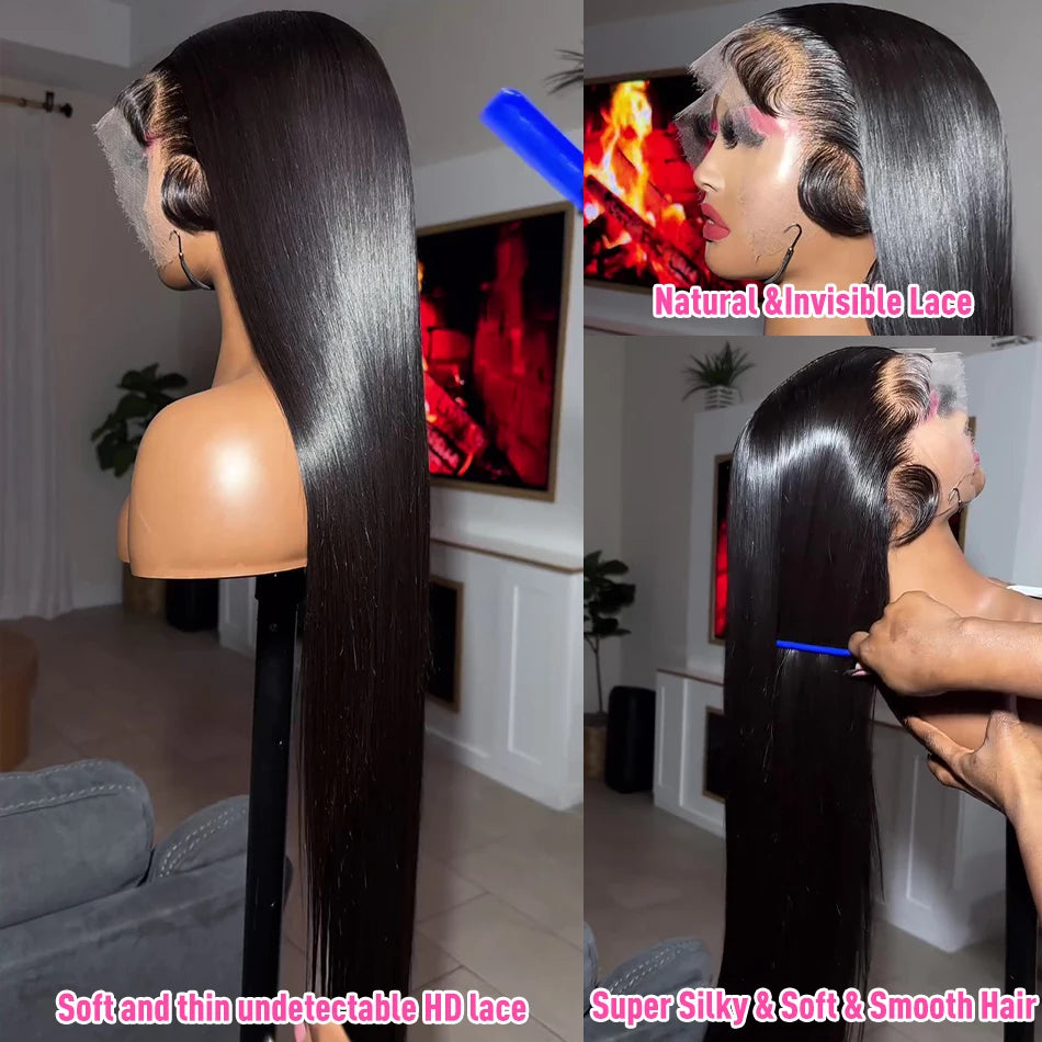 Rosabeauty 30 40 Inch Straight Human Hair Wigs Hd Lace Wig 13x6 Human Hair Bone Straight Lace Frontal Human Hair Wigs For Women