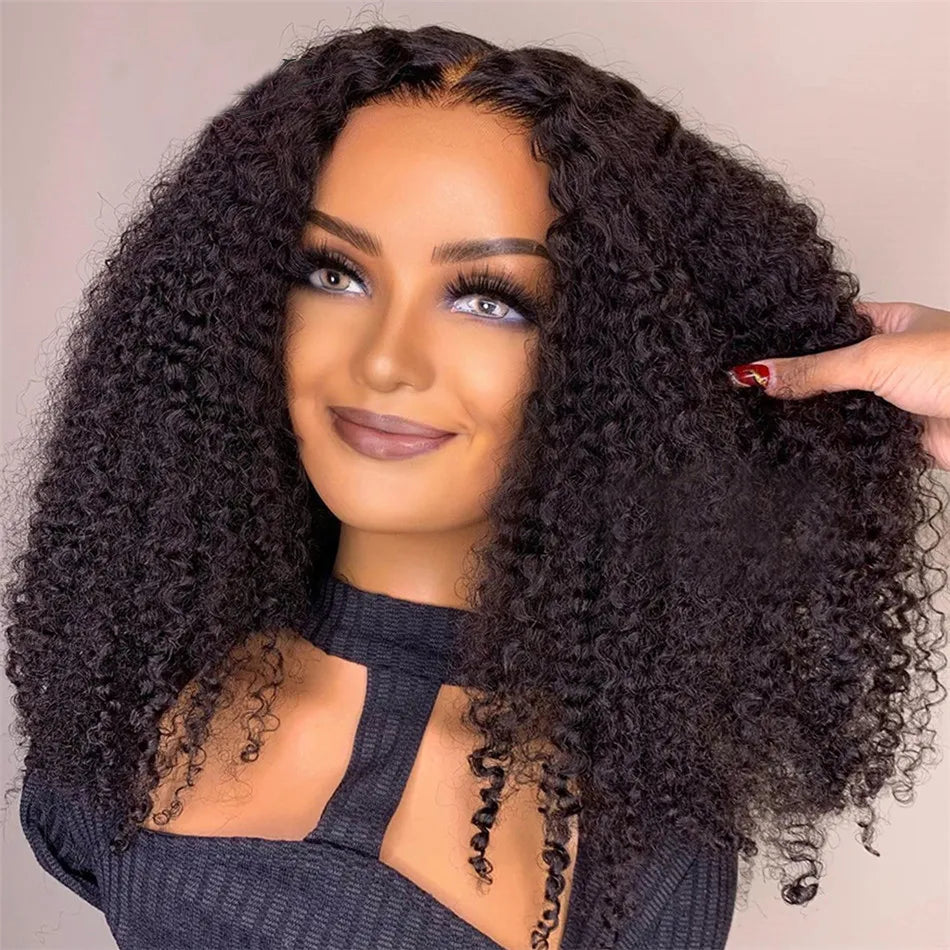 10A 6x5 Glueless Human Hair Wigs Ready To Wear And Go Kinky Curly Lace Closure Wig Ombre Highlights Brown Ginger Colored Wigs