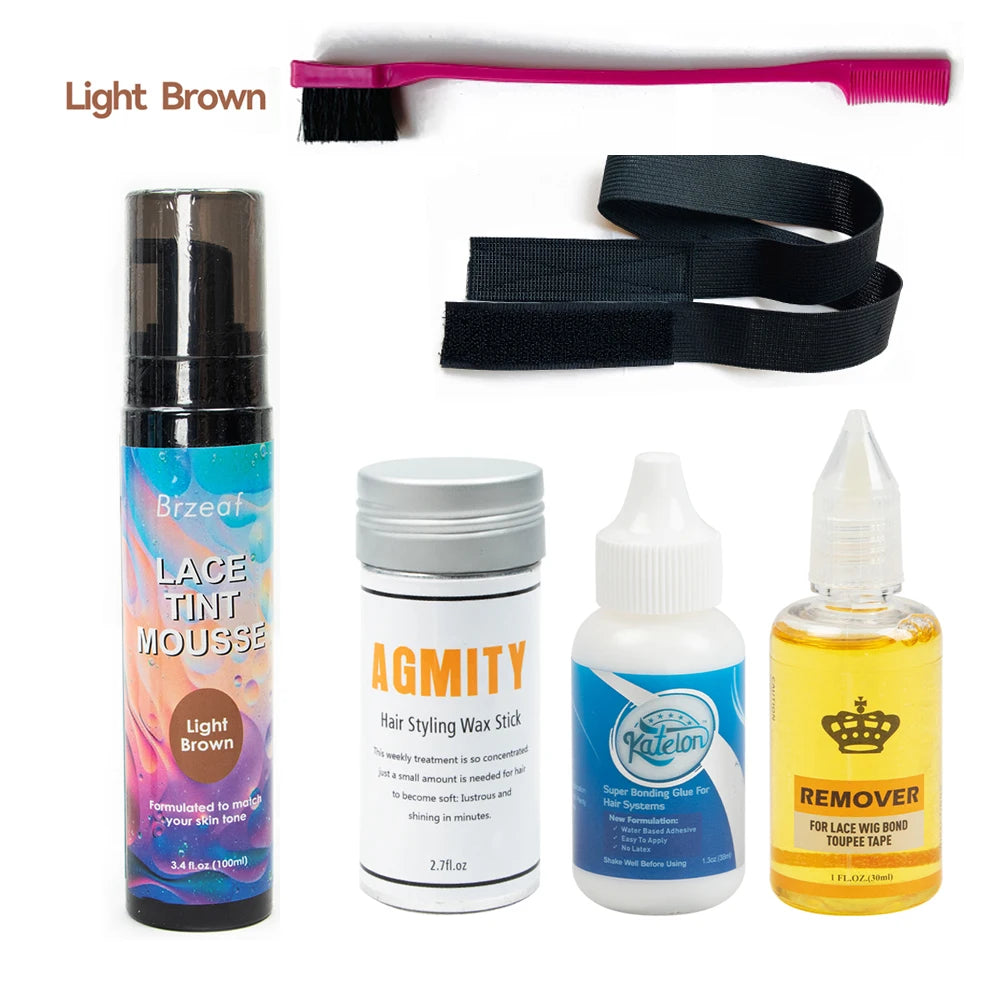 Kit Installation Perruque Professionnel – Colle Lace Wig Forte Tenue, Dissolvant, Stick de Cire, Ruban Walker Tape Ultra Hold, Spray Got2b pour Extensions et Perruques