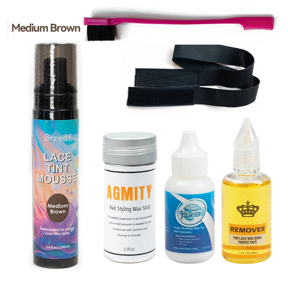 Kit Installation Perruque Professionnel – Colle Lace Wig Forte Tenue, Dissolvant, Stick de Cire, Ruban Walker Tape Ultra Hold, Spray Got2b pour Extensions et Perruques